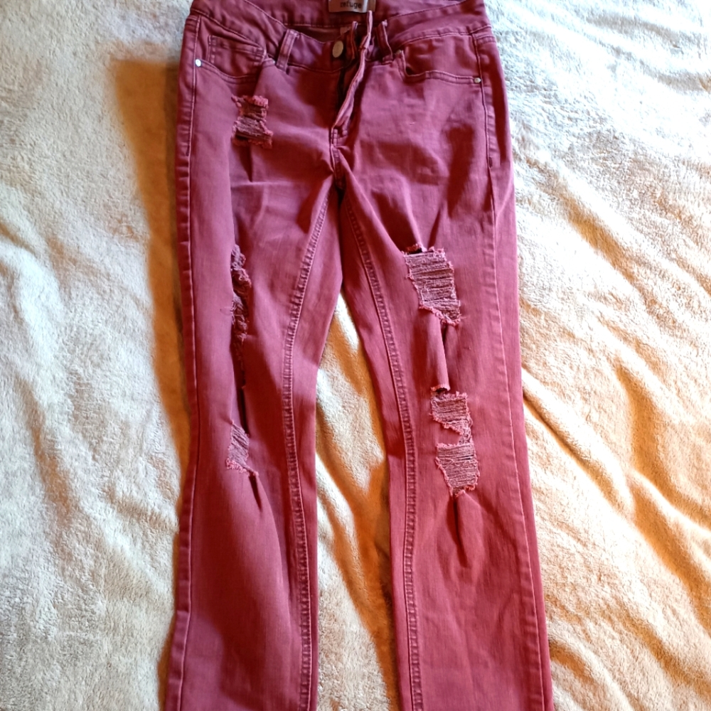 NWOT Blush Distressed Jeans